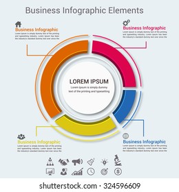 Vector circle infographic. Template for diagram, graph, presentation and chart. Business concept with seven options, parts, steps or processes. Abstract background.
