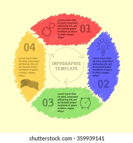 Vector circle infographic. Template for diagram, graph, presentation and chart. Business concept with four options, parts, steps or processes.