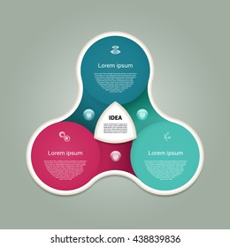 Vector circle infographic. Template for diagram, graph, presentation and chart. Business concept with three options, parts, steps or processes. Abstract background.