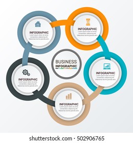 Vector circle infographic. Template for diagram, graph, presentation and chart. Business concept, parts, steps or processes. Abstract background.