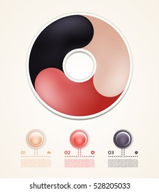 Vector circle infographic. Template for diagram, graph, presentation and chart. Business concept with three options, parts, steps or processes. Abstract background.