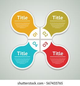 Vector circle infographic. Template for diagram, graph, presentation and chart. Business concept with four options, parts, steps or processes. Abstract background.