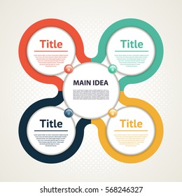 Vector circle infographic. Template for diagram, graph, presentation and chart. Business concept with four options, parts, steps or processes. Abstract background.