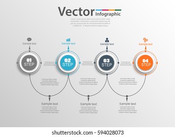 Vector circle infographic. Template for diagram, graph, presentation and chart. Business concept, parts, steps or processes. Eps 10