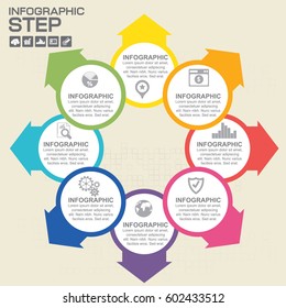 Vector circle infographic. Template for diagram, graph, presentation and chart. Business concept with 8 options, parts, steps or processes. Abstract background.