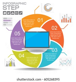 Vector circle infographic. Template for diagram, graph, presentation and chart. Business concept with 5 options, parts, steps or processes. Abstract background.