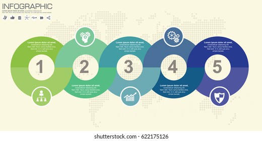 Vector circle infographic. Template for diagram, graph, presentation and chart. Business concept, parts, steps or processes. Abstract background.