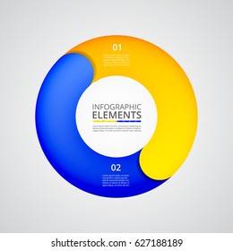 Vector circle infographic. Template for diagram, graph, presentation and chart. Business concept with 2 options, parts, steps or processes.