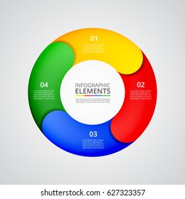 Vector circle infographic. Template for diagram, graph, presentation and chart. Business concept with 4 options, parts, steps or processes.