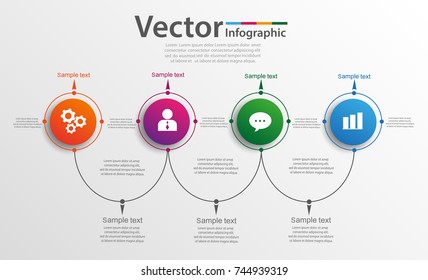 Infografía del círculo vectorial. Plantilla para diagrama, gráfico, presentación y gráfico. Concepto de negocio, piezas, pasos o procesos. Eps 10