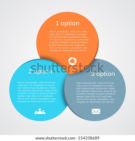 Vector circle infographic. Template for diagram, graph, presentation and chart. Business concept with three options, parts, steps or processes. Abstract background.