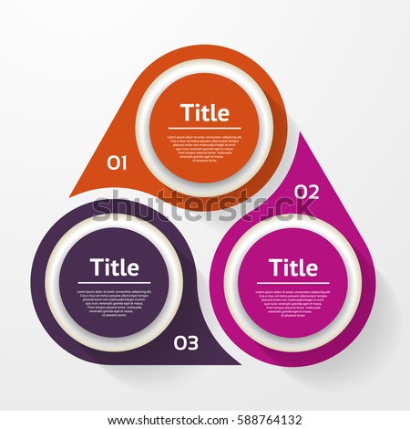 Vector circle infographic. Template for diagram, graph, presentation and chart. Business concept with three options, parts, steps or processes. Abstract background.