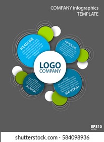 Vector circle infographic template with logo for business, education, presentation, website.