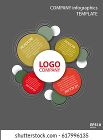 Vector circle infographic template with logo for business, education, presentation, website.