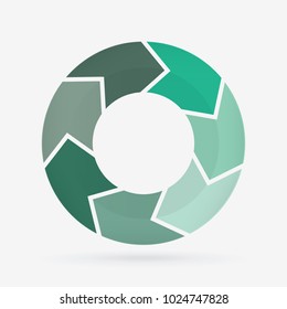 vector circle for infographic template, pie charts green with 7 steps