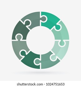 vector circle for infographic template, pie charts green with 8 steps
