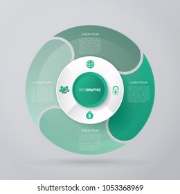 vector circle for infographic template, pie charts green with 4 steps