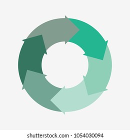 vector circle for infographic template, pie charts green with 6 steps