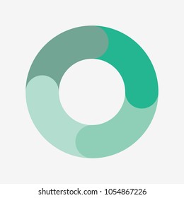 vector circle for infographic template, pie charts green with 4 steps