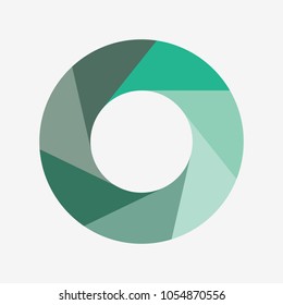 vector circle for infographic template, pie charts green with 7 steps