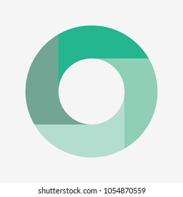 vector circle for infographic template, pie charts green with 4 steps