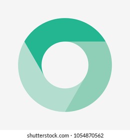 vector circle for infographic template, pie charts green with 3 steps