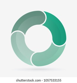 vector circle for infographic template, pie charts green with 4 steps