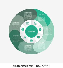 vector circle for infographic template, pie charts green with 8 steps
