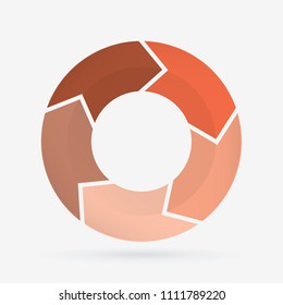 vector circle for infographic template, pie charts orange with 5 steps