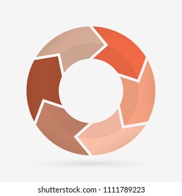 vector circle for infographic template, pie charts orange with 6 steps