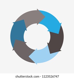 vector circle for infographic template, pie charts blue and black with 6 steps