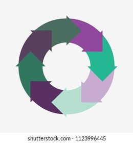 vector circle for infographic template, pie charts green and purple with 8 steps