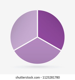 vector circle for infographic template, pie charts purple with 3 steps