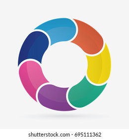 vector circle for infographic template, pie charts with 7 steps