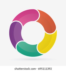 vector circle for infographic template, pie charts with 5 steps