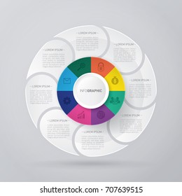 vector circle for infographic template, pie charts with 8 steps