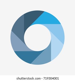 vector circle for infographic template, pie charts blue with 8 steps