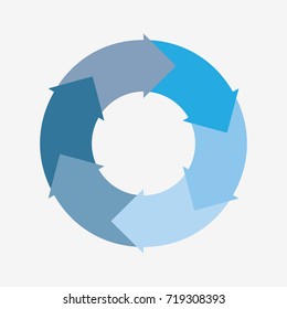 vector circle for infographic template, pie charts blue with 6 steps