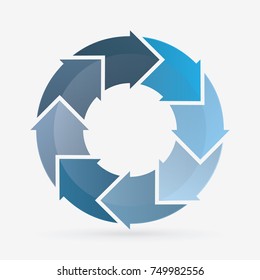 vector circle for infographic template, pie charts blue with 8 steps