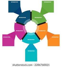 Vector circle infographics. Business diagrams, arrows graphs, startup presentation, chart. 