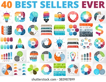 Vector circle infographics  Business diagrams  arrows graphs  presentations  idea cycle charts  Data options  parts  3  4  5  6  7  8 steps infographic  Bulb  brain  plus  eco  heart  lines  stairs 