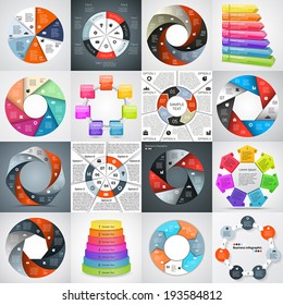 Vector circle infographics set. Template for diagram, graph, presentation and chart. Business concept with seven options, parts, steps or processes. Abstract background.