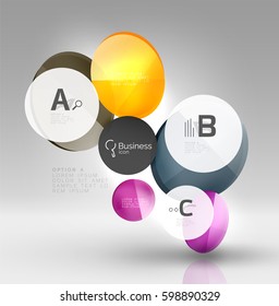 Vector circle infographics. Vector template background for print workflow layout, diagram, number options or web design banner