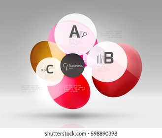 Vector circle infographics. Vector template background for print workflow layout, diagram, number options or web design banner