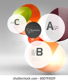 Infográficos de círculo vetorial. Plano de fundo de modelo de vetor para layout de fluxo de trabalho de impressão, diagrama, opções de número ou faixa de design da Web