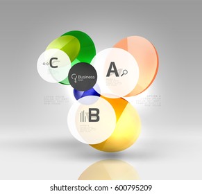 Infográficos de círculo vetorial. Plano de fundo de modelo de vetor para layout de fluxo de trabalho de impressão, diagrama, opções de número ou faixa de design da Web
