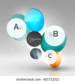 Vector circle infographics. Vector template background for print workflow layout, diagram, number options or web design banner