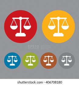 Vector : Circle Justice Scales Infographics Flat Icon, Sign