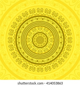 Vector Circle Lace Ornament, Round Ornamental Geometric Doily Pattern, Christmas Snowflake Decoration