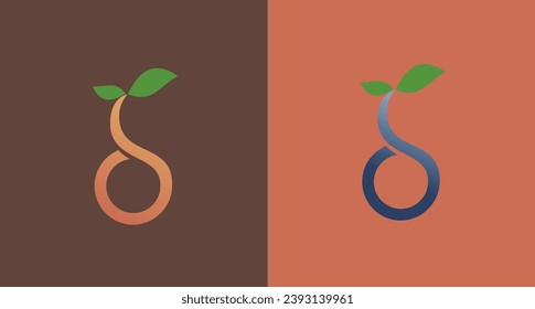Vector circle and leaf design, Abstract emblem, design concept, logo, logotype element for template.